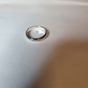 Silver Engraved Thin Band Ring